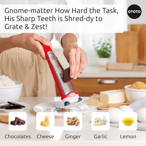 OTOTO Grater - Stainless Steel, BPA Free, Dishwasher Safe, Fun Kitchen