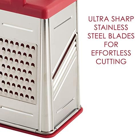 Rachael Ray Stainless Steel Box Grater, Red
