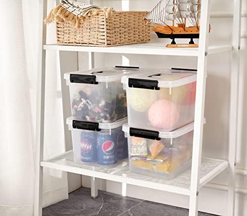 6 Quart Clear Storage Latch Boxes, 6-Pack