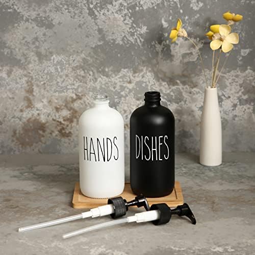 MOMEEMO Soap Dispenser Set, 2 Pack, Black & White