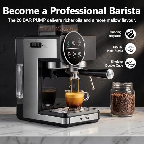 Espresso Machine with Grinder, 20 Bar, 60oz Water Tank