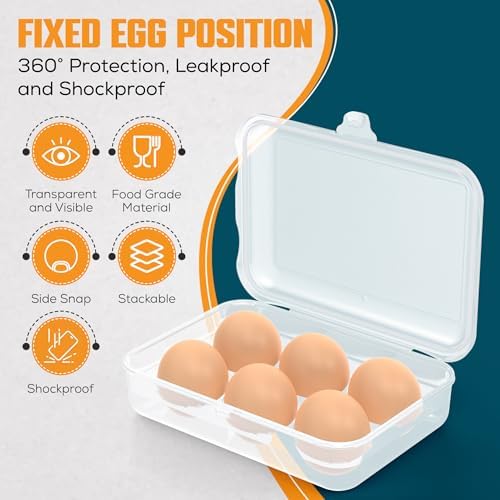 ZPU Camping Egg Holder, 2 Pack, 6-Grid, Blue