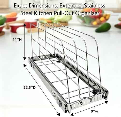 Pull Out Cookie Sheet Organizer for Cabinet – Baking Sheet Organizer