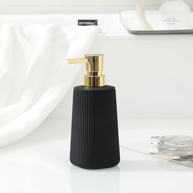 Small Soap Dispenser for Bathroom and Kitchen, Modern Farmhouse Striped Style - Image 4