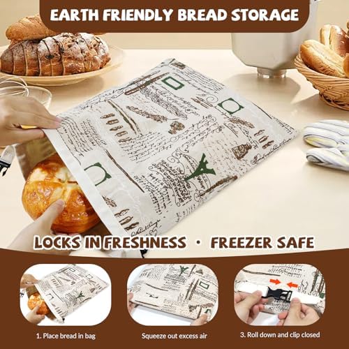 CHENGLIN Large Reusable Beeswax Cotton Bread Bags