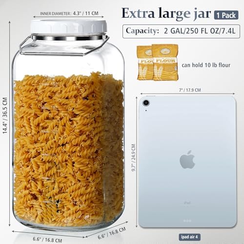 2 Gallon Glass Jar with Airtight Lid