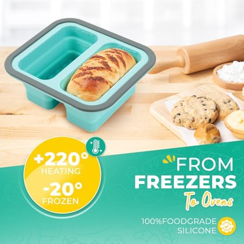 Silicone Freezer Molds with Lids, 2-Cup Soup Container for Freezer