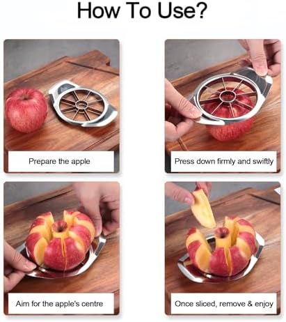 Stainless Steel Apple Slicer and Corer, 8-Slice Apple Cutter Wedger