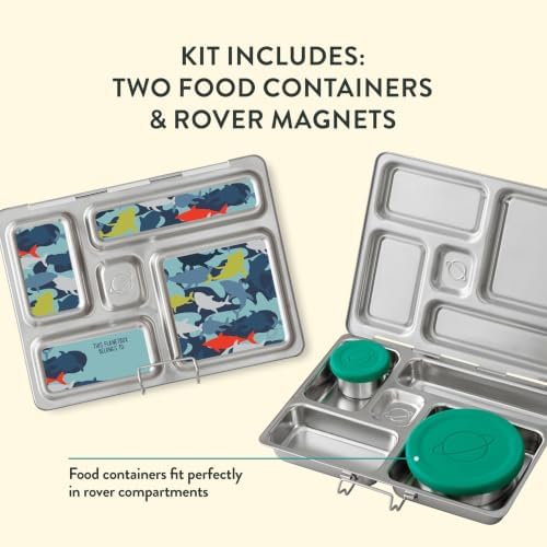 PlanetBox Rover Stainless Steel Bento Box Style Lunch Box Kit for Kids