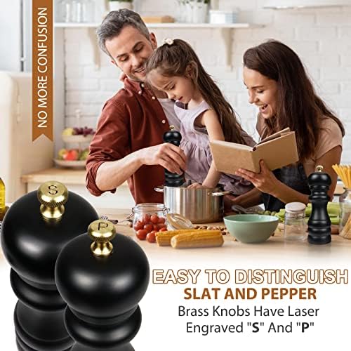 Salt and Pepper Grinder Set of 2, Manual, Adjustable Ceramic Rotor
