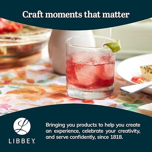 Libbey Heavy Base Rocks Cocktail Glasses Set, Clear Whiskey Glasses
