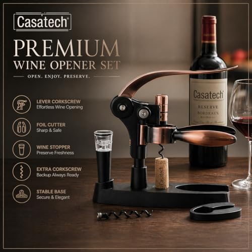 Wine Opener – Durable Bottle Opener with Corkscrew – Manual Wine