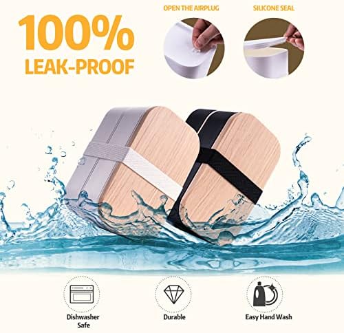Healfyya Bento Box with Lunch Bag Microwavable All-in-One Meal Prep