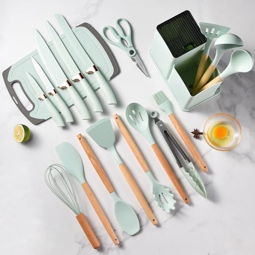 19-Piece Cooking Utensils Set, Green