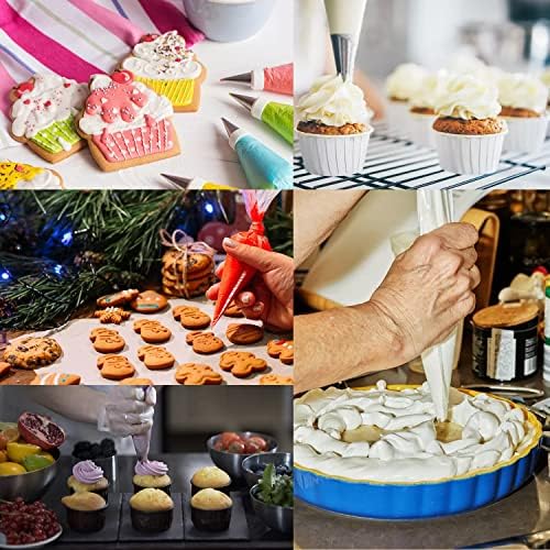 yueton 100-Pack Piping Bags with Non-Slip Grip - Disposable Pastry