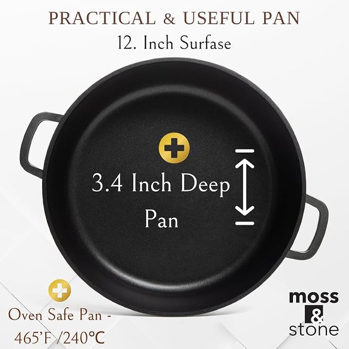 Moss & Stone 12 Inch Nonstick Large Skillet - Image 3