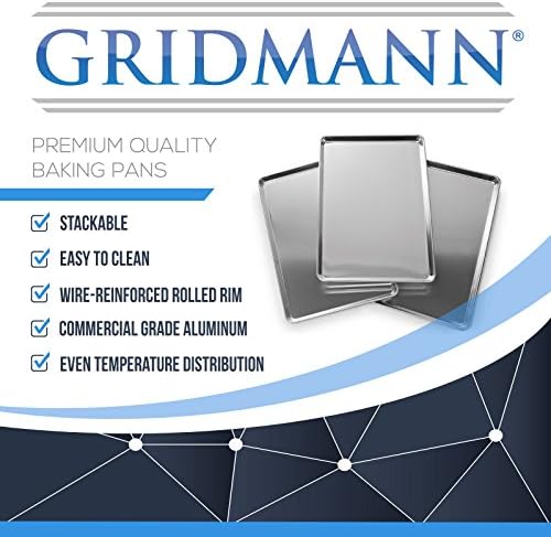 GRIDMANN 15" x 21" Commercial Grade Aluminum Cookie Sheet Baking Tray