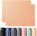 2 Pack Silicone Dish Drying Mat, 24" x 18" Beige