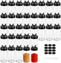 35 Pcs 8.7 oz Plastic Spice Jars with Labels and Pen Clear Kitchen