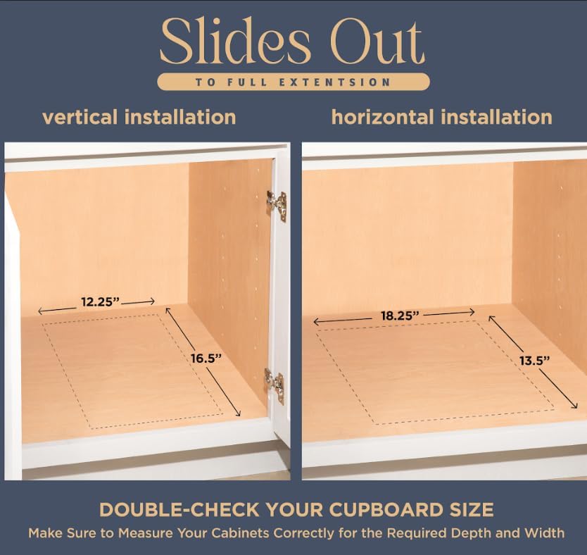 HOLDN’ STORAGE Pull-Out Trash Can Organizer, 11”W x 16.5”D x 11”H