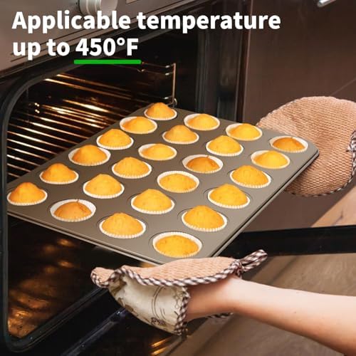 Beasea Mini Muffin Pan 24 Cups Nonstick, 1 Pack 24 Mini Small Cup Non