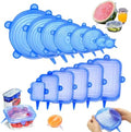 SXunakou 14 Piece Stretchable Silicone Fresh-Keeping Covers, Blue