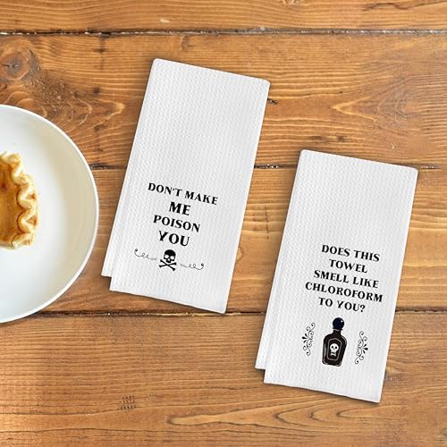 Funny Kitchen Towels - Set of 2, Dish Towels with Saying, Tea Towels