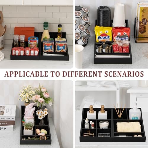 ANBOXIT Coffee Station Organizer for Countertop, Condiment Organizer