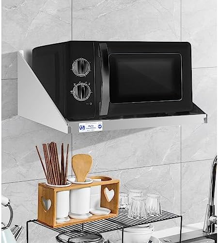 Hally Stainless Steel Wall-Mount Microwave Shelf, 18" x 24"