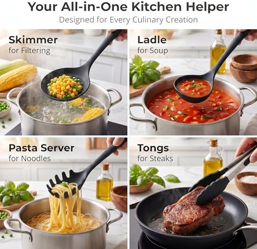 Vayvnt Kitchen Utensils Set, 10PCS Silicone Utensils Set for Cooking