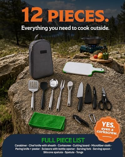 Life 2 Go 12-Piece Camp Cooking Utensil Set, Navy