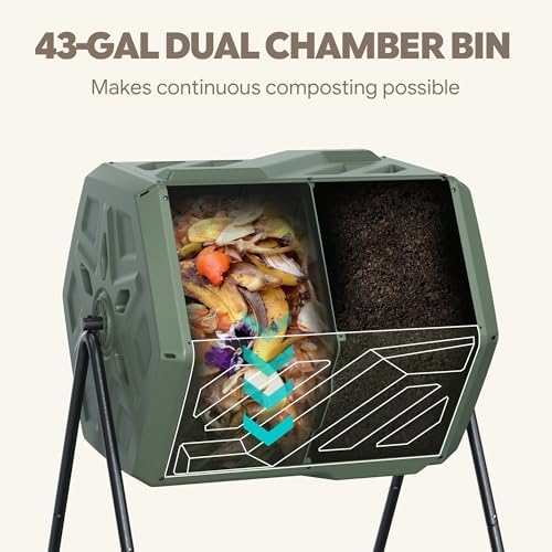 Werph 43 Gal Outdoor Compost Bin, Grass Green