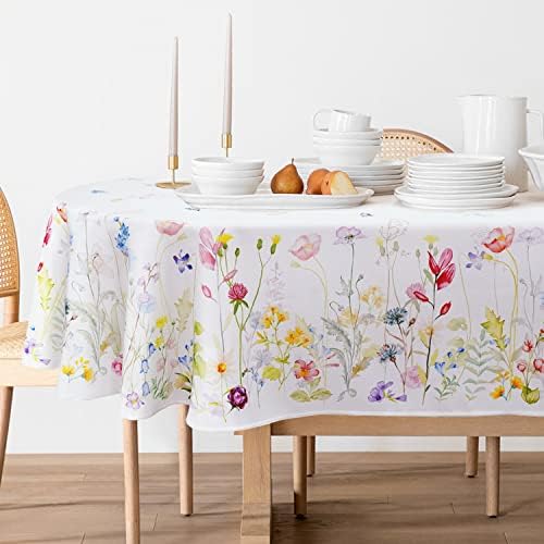 Bnejvif Spring Floral Oval Tablecloth - Waterproof Wrinkle Free
