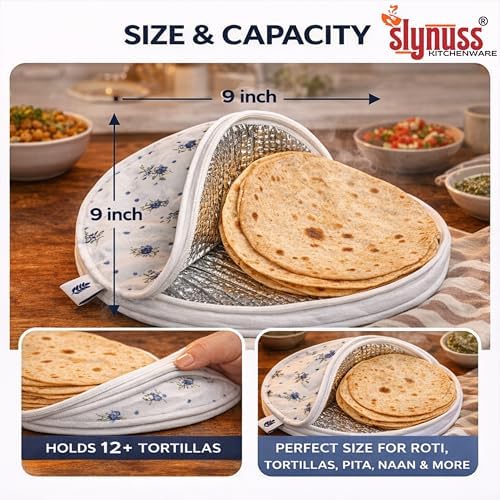 Slynuss® | Tortilla Warmer Pouch Set of 2 with Zipper – Insulated
