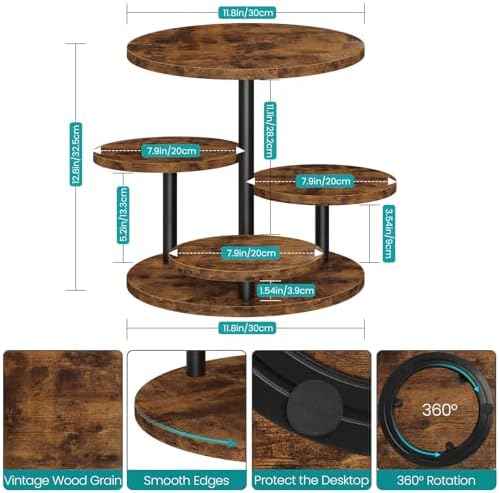ELITEROO 4 Tier Round Cupcake Tower Stand for 50 Cupcakes, 360°