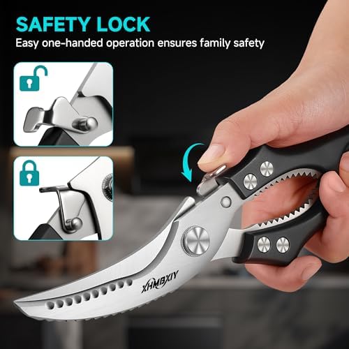 Heavy Duty Poultry Shears, Molybdenum-Vanadium Steel Kitchen Scissors