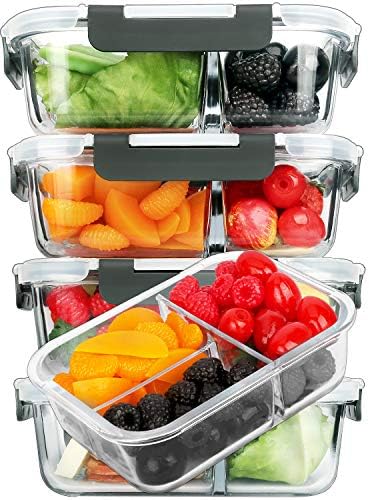 M MCIRCO 5-Pack 36 oz Glass Meal Prep Containers with Lids