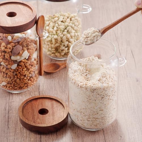 KOSKIMER Coffee and Sugar Container Set, Glass Jars