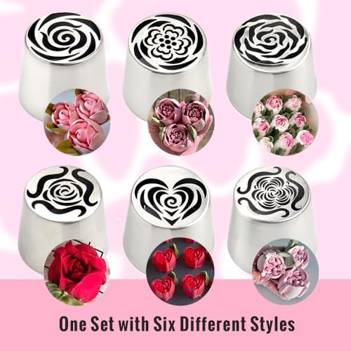 Extra Large Russian Flower Piping Tips, Stainless Steel Icing Tips Set