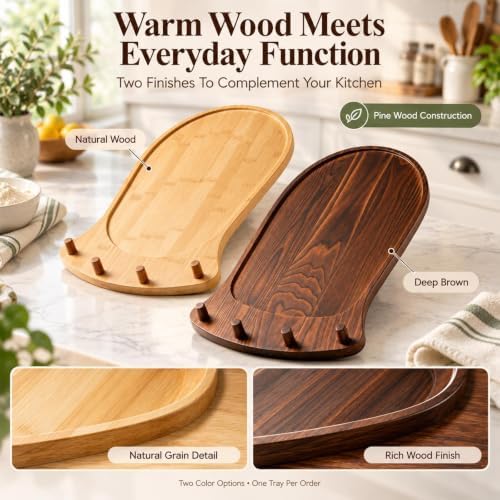 Handmade Bamboo Mixer Mobile Tray Kitchen Slider Countertop Appliance