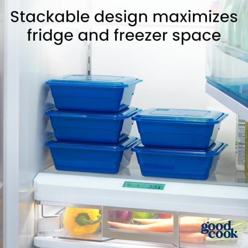 GoodCook Meal Prep Containers with Removable Bento Tray, Square