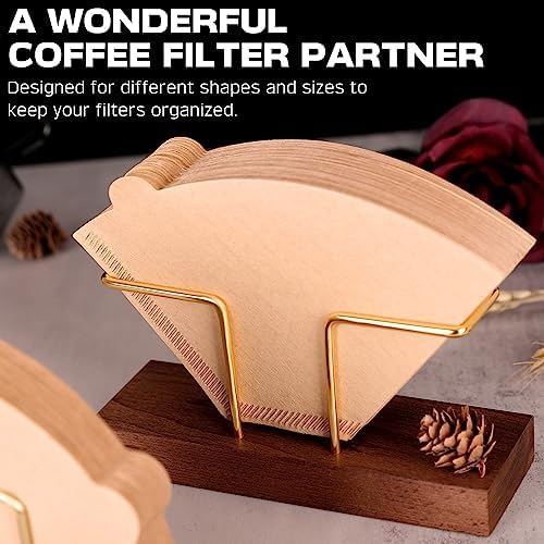 Coffee Filter Holder Storage Black Walnut Coffee Filter Container
