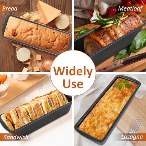 AKOLAFE 4 Pack Large Loaf Pans Nonstick Banana Bread Pan for Homemade