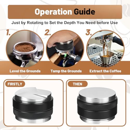 58mm Espresso Tools, Distributor and Tamper Kit, WDT, Funnel & Puck