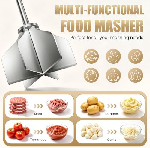 Stainless Steel Meat Masher 6 Blade Ground Beef Chopper Cooking