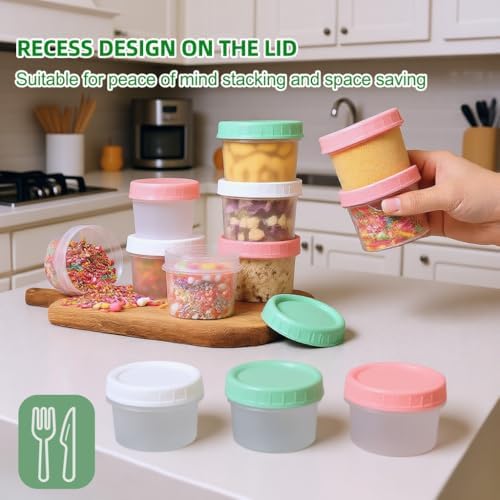 Food Storage Containers, 12 Pack 4 oz Freezer Storage Containers with