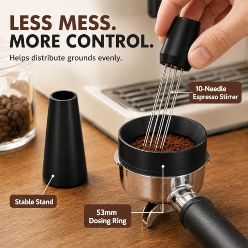 53mm Espresso Tool Kit, Distributor Tamper, WDT Tool, Magnetic Funnel