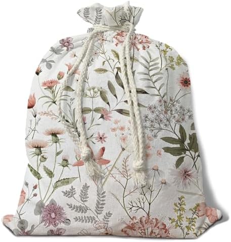 UTELKA Flroal Reusable Linen Bread Bag, Homemade Bread Bag
