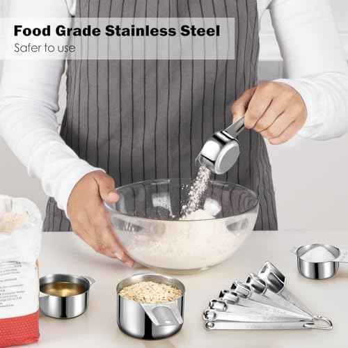 20PCS Measuring Cups and Spoons Set,Stainless Steel,with Leveler
