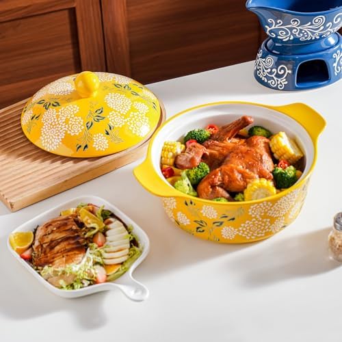 Wisenvoy Casserole Dish With Lid - Ceramic Baking Dishes For Oven